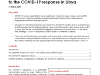 Conflict Sensitivity Considerations Relating to the COVID-19 Response in&nbsp;Libya
